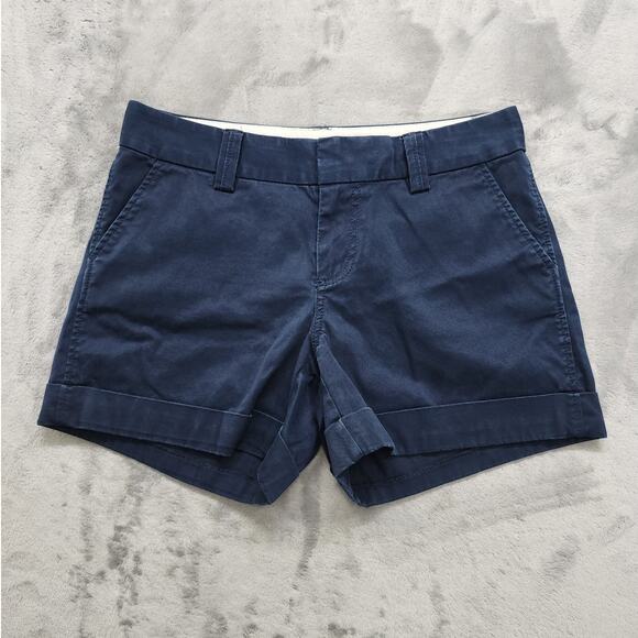 Banana Republic Pants - Banana Republic Shorts Womens 6 Blue Mid Rise Cuffed Chino Stretch Cotton Casual